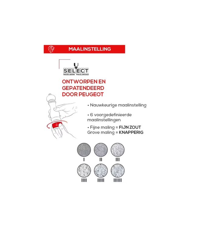 peugeot zoutmolen hout chocoladekleur - 15cm