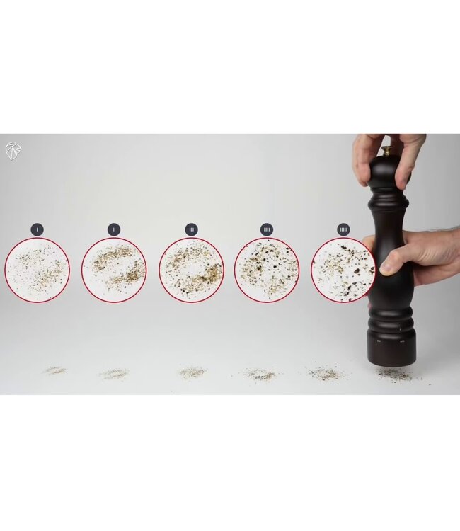 peugeot pepermolen hout chocoladekleur - 18cm