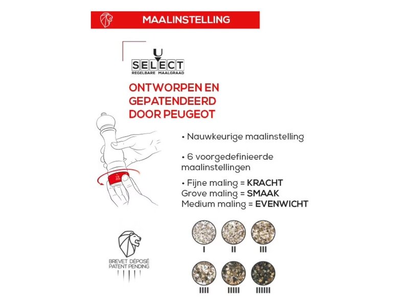 peugeot pepermolen hout graphite - 18cm