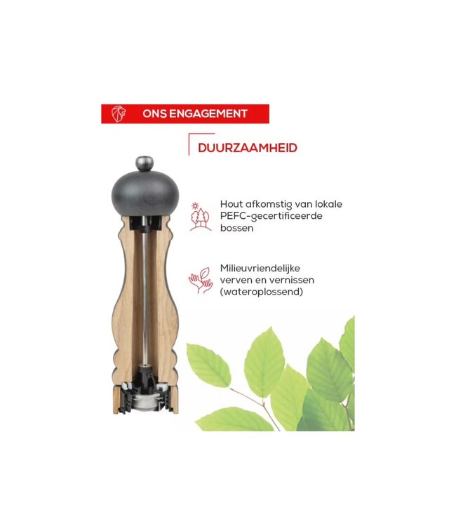peugeot zoutmolen Paris beukenhout met antieke afwerking - 18cm