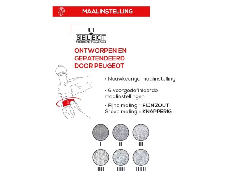 peugeot peper & zoutmolen hout chocoladekleur - 18cm