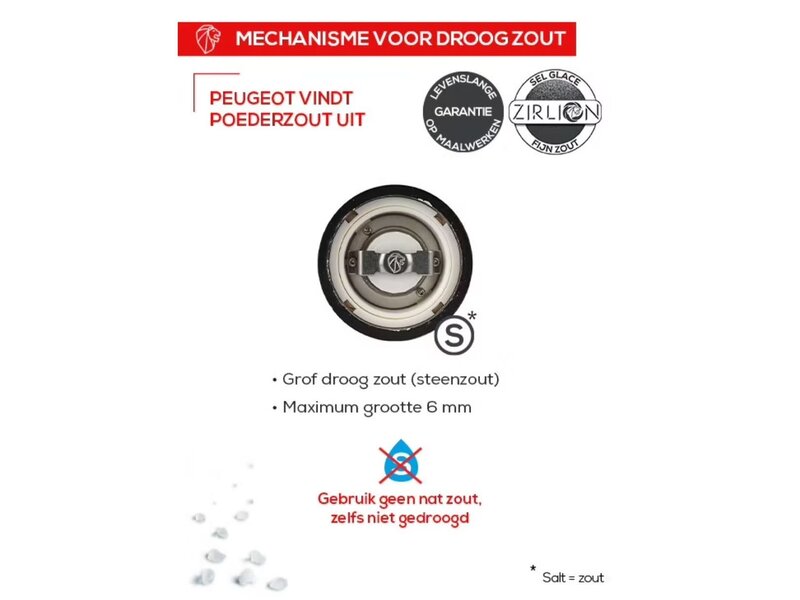 peugeot peper & zoutmolen hout naturel - 18cm