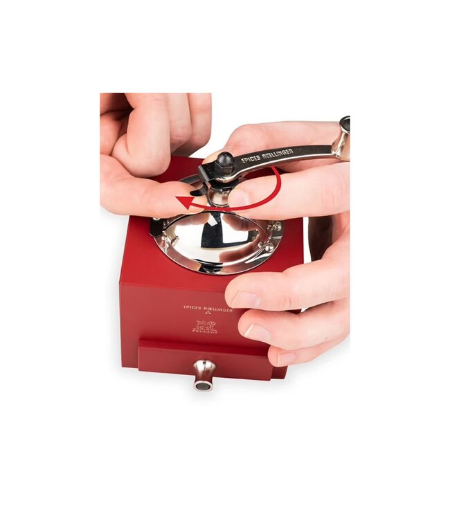 peugeot Roellinger pepermolen met hendel - hout rood