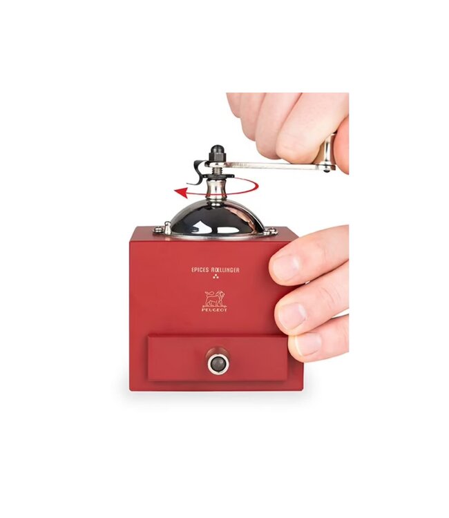 peugeot Roellinger pepermolen met hendel - hout rood