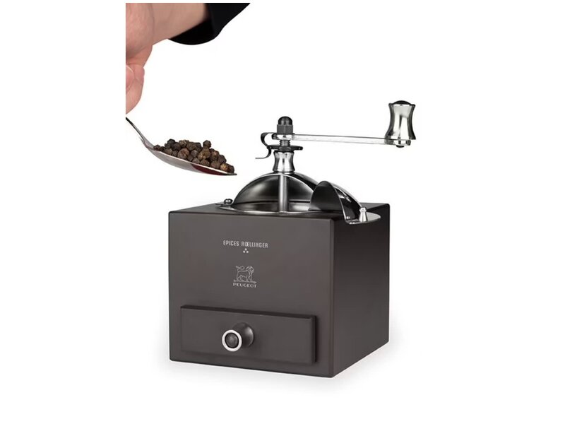 peugeot Roellinger pepermolen met hendel - hout chocoladekleur