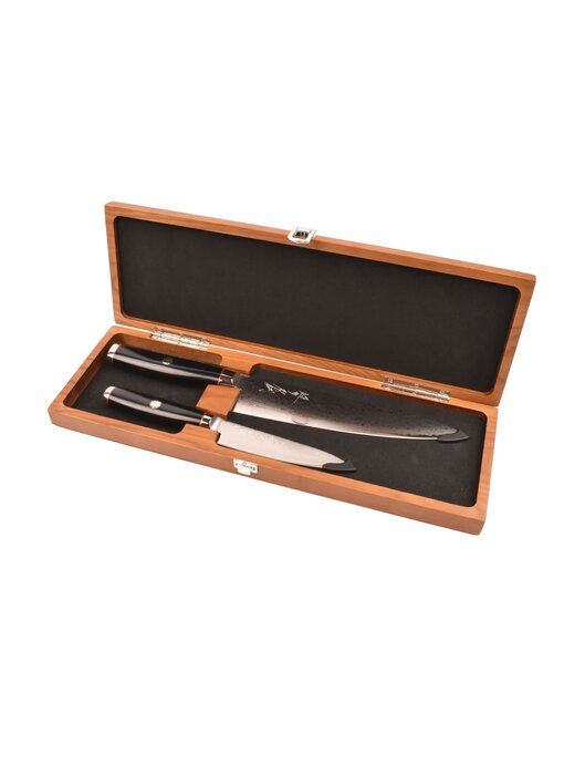 Yaxell Super Gou Ypsilon set met Japans koksmes 20cm en universeelmes 12cm