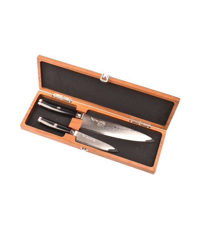 Yaxell Super Gou Ypsilon set met Japans koksmes 20cm en universeelmes 12cm