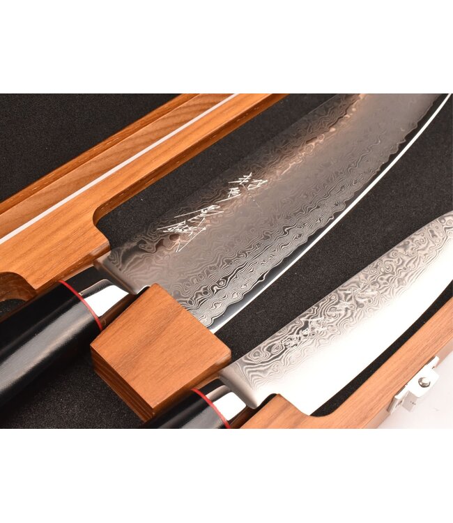 Yaxell Super Gou Ypsilon set met Japans koksmes 20cm en universeelmes 12cm