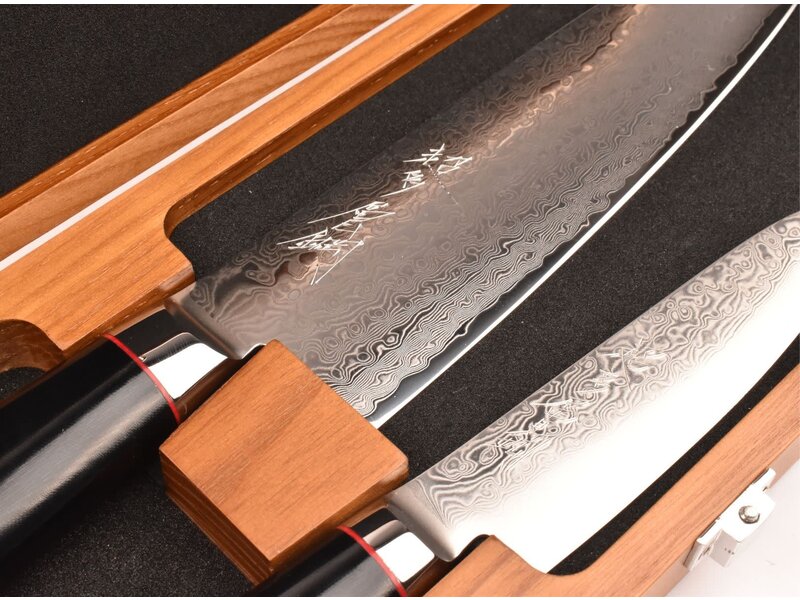 Yaxell Super Gou Ypsilon set met Japans koksmes 20cm en universeelmes 12cm