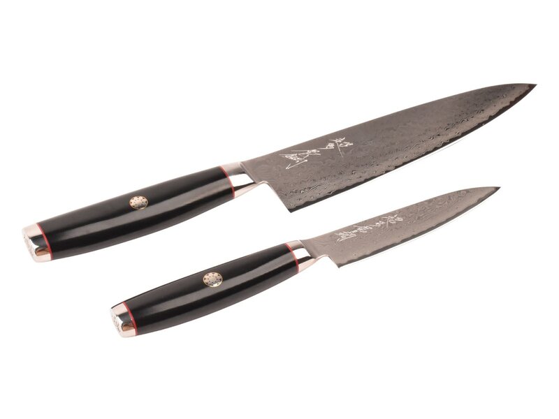 Yaxell Super Gou Ypsilon set met Japans koksmes 20cm en universeelmes 12cm