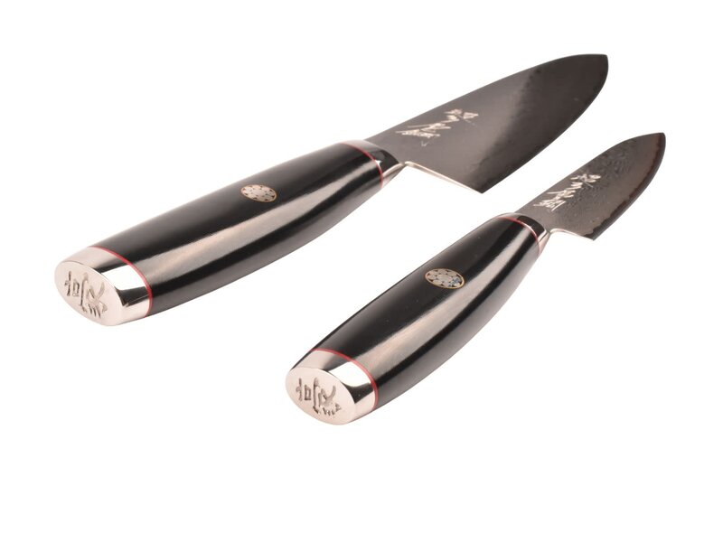 Yaxell Super Gou Ypsilon set met Japans koksmes 20cm en universeelmes 12cm