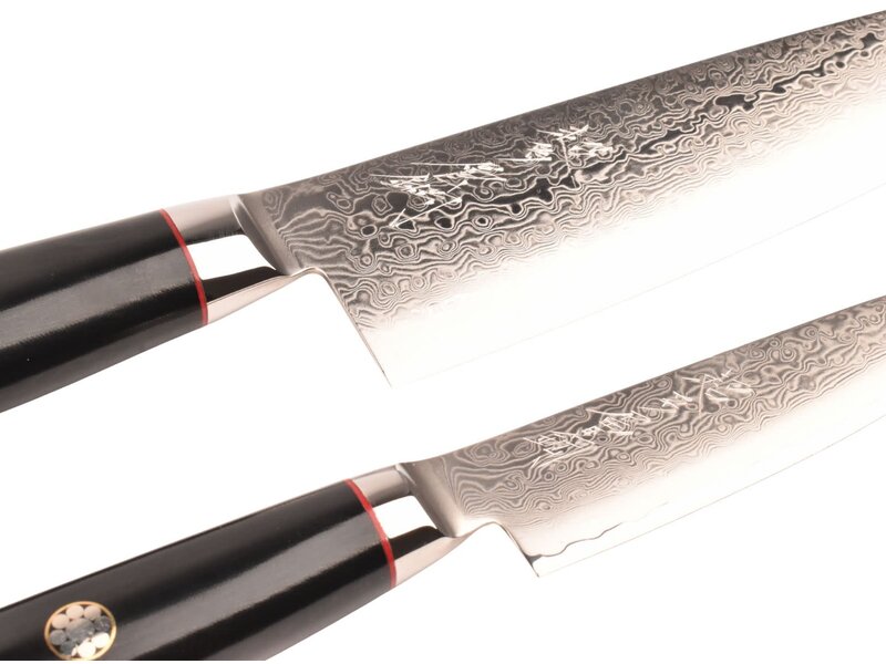 Yaxell Super Gou Ypsilon set met Japans koksmes 20cm en universeelmes 12cm