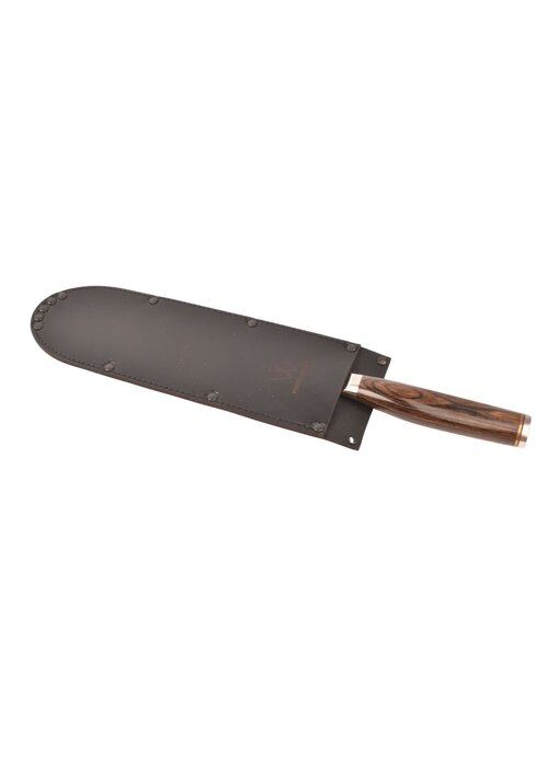 Wunschleder harde messenhoes - zwart leder - voor 1 mes