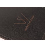 Wunschleder harde messenhoes - zwart leder - voor 1 mes