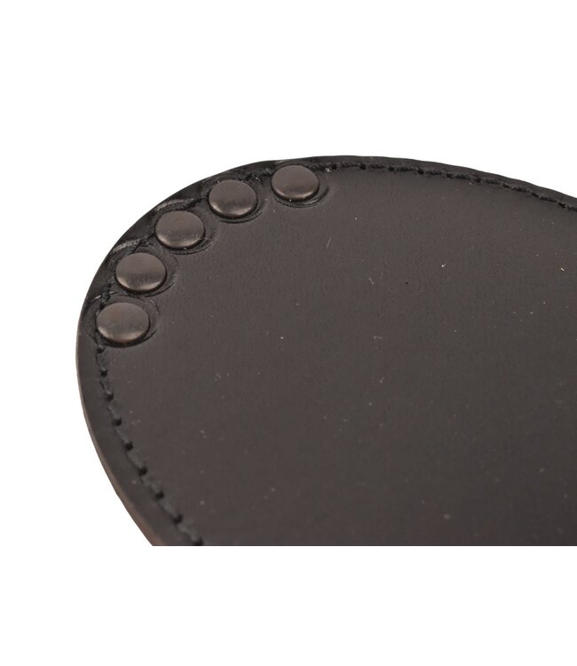 Wunschleder harde messenhoes - zwart leder - voor 1 mes