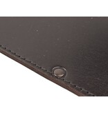 Wunschleder harde messenhoes - zwart leder - voor 1 mes