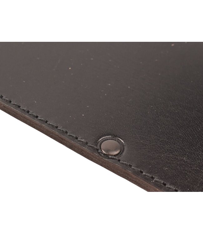 Wunschleder harde messenhoes - zwart leder - voor 1 mes