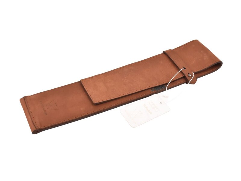 Wunschleder messentas - cognac vintage bio-leder - voor 1 mes