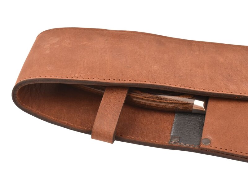 Wunschleder messentas - cognac vintage bio-leder - voor 1 mes
