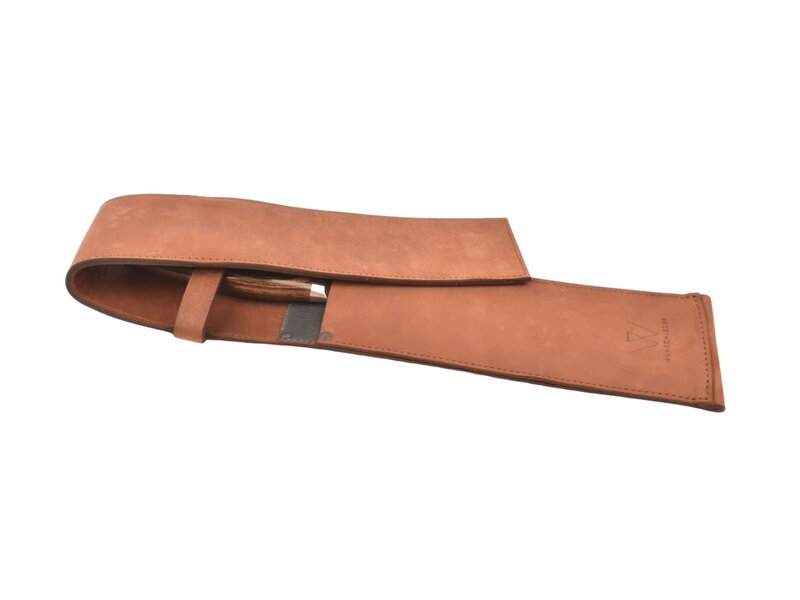 Wunschleder messentas - cognac vintage bio-leder - voor 1 mes