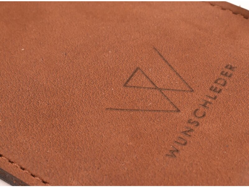 Wunschleder messentas - cognac vintage bio-leder - voor 1 mes