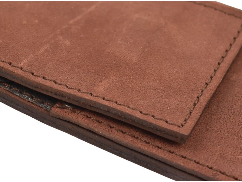 Wunschleder messentas - bruin vintage bio-leder - voor 1 mes