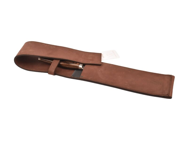 Wunschleder messentas - bruin vintage bio-leder - voor 1 mes