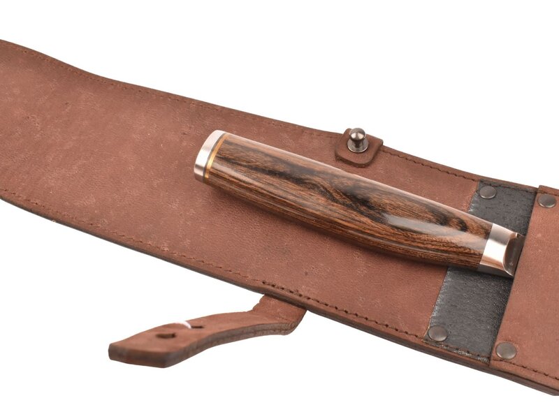 Wunschleder messentas - bruin vintage bio-leder - voor 1 mes