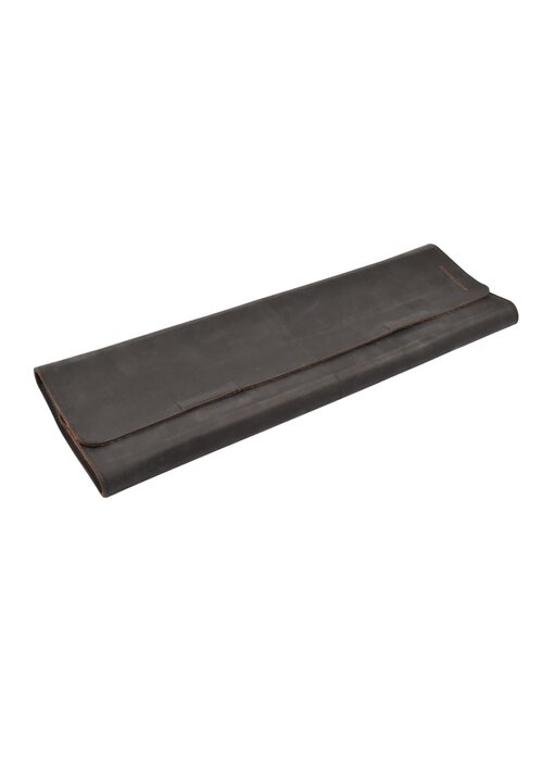 Wunschleder magnetische messentas - zwart vintage bio-leder - voor 4 messen