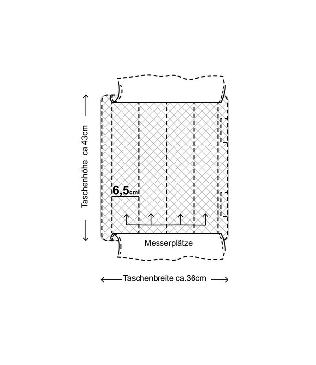 Wunschleder magnetische messentas - zwart vintage bio-leder - voor 4 messen