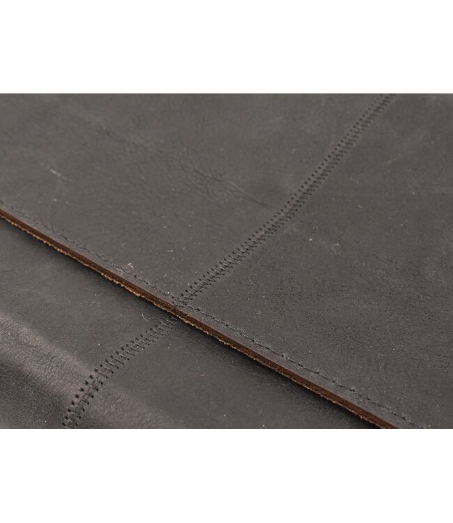 Wunschleder magnetische messentas - zwart vintage bio-leder - voor 4 messen