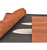 Wunschleder magnetische messentas - cognac vintage bio-leder - voor 4 messen