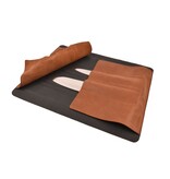 Wunschleder magnetische messentas - cognac vintage bio-leder - voor 4 messen