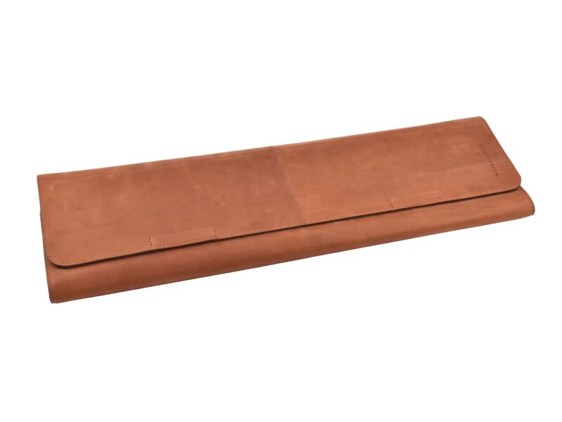 Wunschleder magnetische messentas - cognac vintage bio-leder - voor 4 messen