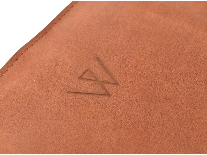 Wunschleder magnetische messentas - cognac vintage bio-leder - voor 4 messen