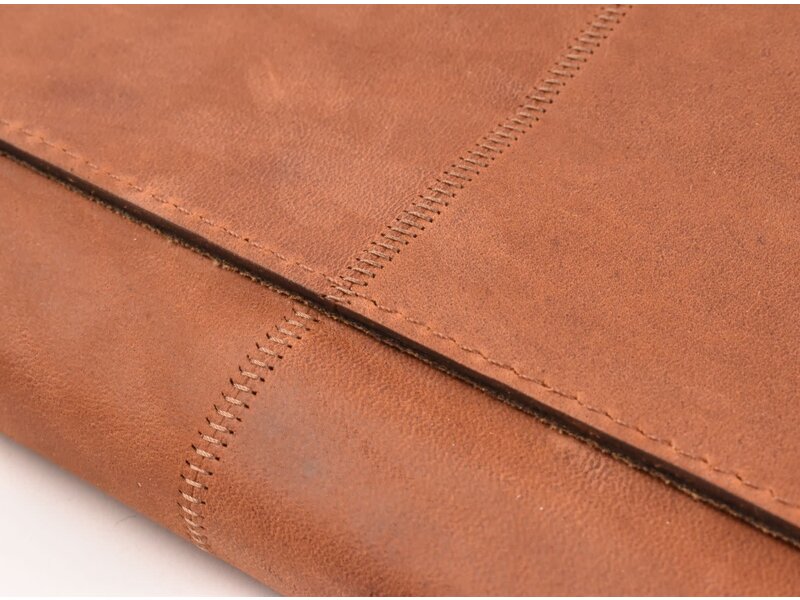 Wunschleder magnetische messentas - cognac vintage bio-leder - voor 4 messen