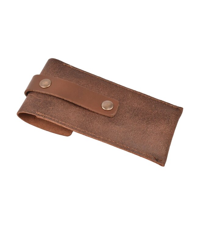 Crafted zakmeshouder - leder bruin