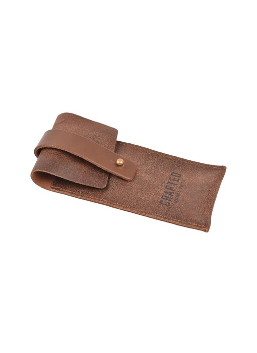 Crafted zakmeshouder - leder bruin