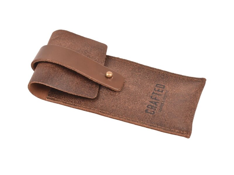 Crafted zakmeshouder - leder bruin