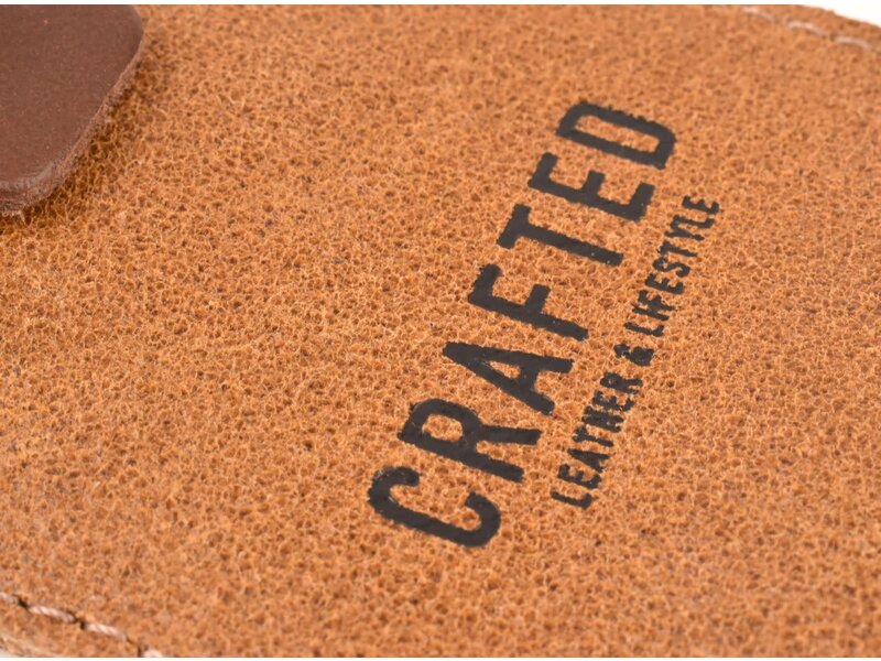 Crafted zakmeshouder - leder sand