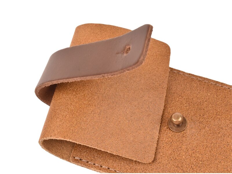 Crafted zakmeshouder - leder sand