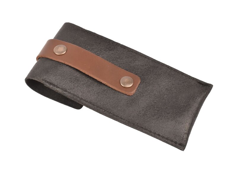 Crafted zakmeshouder - leder zwart