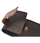 Crafted zakmeshouder - leder zwart