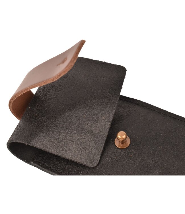 Crafted zakmeshouder - leder zwart