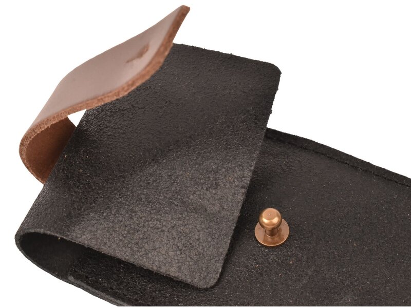 Crafted zakmeshouder - leder zwart