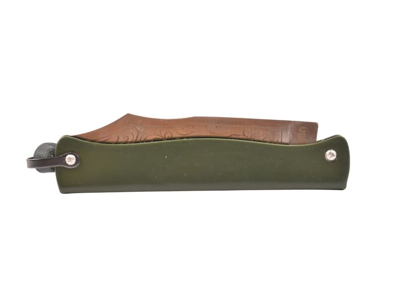 M.C.Cognet Douk-Douk klein rvs met etui  groen