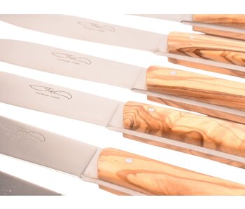 TMC 6 steakmessen 'Zen' - olijfhout
