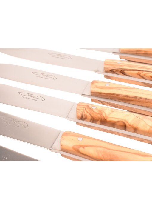 TMC 6 steakmessen 'Zen' - olijfhout