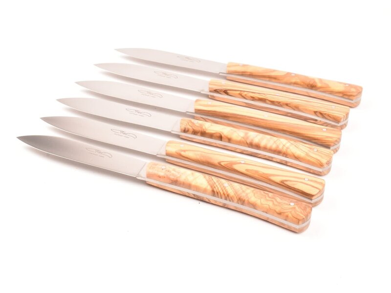 TMC 6 steakmessen 'Zen' - olijfhout