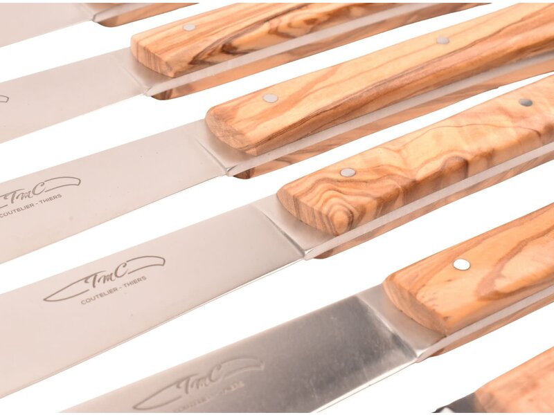 TMC 6 steakmessen 'Zen' - olijfhout
